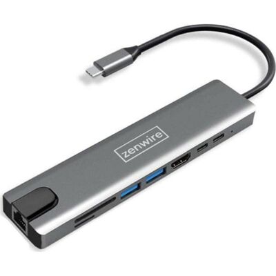 Zenwire USB-C 9-in-1 Hub mit HDMI, LAN und SD-Kartenleser Zenwire USB-C 9-in-1 Hub mit HDMI, LAN und SD-Kartenleser