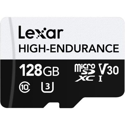 MicroSD Lexar High-Endurance 128 GB UHS-I V30 U3 für Daueraufnahmen MicroSD Lexar High-Endurance 128 GB UHS-I V30 U3 für Daueraufnahmen