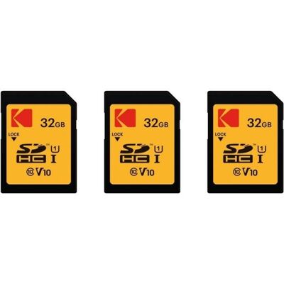 Speicherkarte Kodak 32GB SDHC Pack 3x hohe Geschwindigkeit 90MB/s Schreibschutz Speicherkarte Kodak 32GB SDHC Pack 3x hohe Geschwindigkeit 90MB/s Schreibschutz