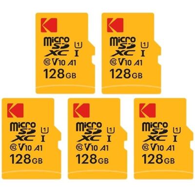 Speicherkarte Kodak Micro SD 128GB Pack x5 Adapter Hohe Geschwindigkeit Speicherkarte Kodak Micro SD 128GB Pack x5 Adapter Hohe Geschwindigkeit