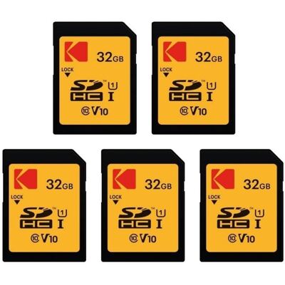 Speicherkarte Kodak SDHC 32GB Pack 5x hohe Geschwindigkeit 90MB/s Schreibschutz Speicherkarte Kodak SDHC 32GB Pack 5x hohe Geschwindigkeit 90MB/s Schreibschutz