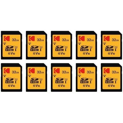 Speicherkarte Kodak SDHC 32GB Pack 10 Stück hohe Geschwindigkeit 90MB/s Speicherkarte Kodak SDHC 32GB Pack 10 Stück hohe Geschwindigkeit 90MB/s