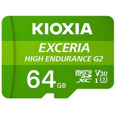 MicroSD Speicherkarte Kioxia Exceria High Endurance 64GB UHS-I U3 V30 Grün MicroSD Speicherkarte Kioxia Exceria High Endurance 64GB UHS-I U3 V30 Grün