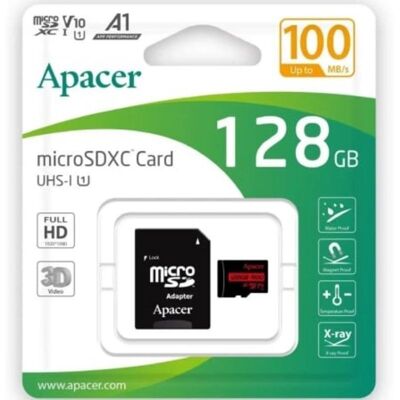 microSD-Karte Apacer 128GB UHS-I Klasse 10 mit SD-Adapter microSD-Karte Apacer 128GB UHS-I Klasse 10 mit SD-Adapter