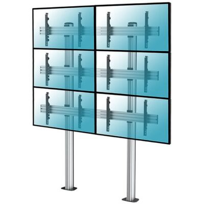 Kimex Schraub-Bodenständer für 6 TV-Bildschirme 45"-55", VESA 600x400, max. 50 kg Kimex Schraub-Bodenständer für 6 TV-Bildschirme 45"-55", VESA 600x400, max. 50 kg