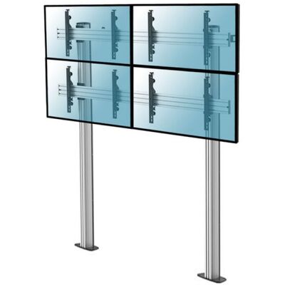 Kimex Schraub-Bodenständer für 4 TV-Bildschirme (45–55 Zoll), Höhe 240 cm, VESA 600x400, max. 50 kg Kimex Schraub-Bodenständer für 4 TV-Bildschirme (45–55 Zoll), Höhe 240 cm, VESA 600x400, max. 50 kg