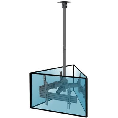 Kimex 014-6003 TV-Deckenhalterung für 3 Bildschirme 32 bis 65 Zoll VESA 100x100 bis 600x400 Max 30kg Kimex 014-6003 TV-Deckenhalterung für 3 Bildschirme 32 bis 65 Zoll VESA 100x100 bis 600x400 Max 30kg