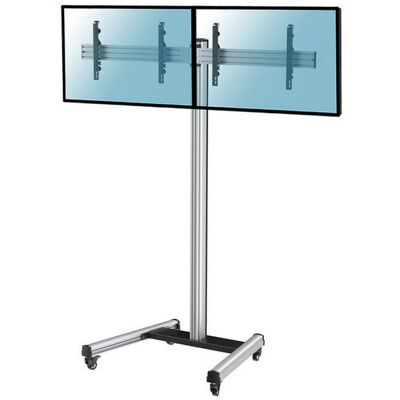 Kimex Bodenständer mit Rollen für 2 TV-Bildschirme (43–49 Zoll), Höhe 240 cm, VESA 400x400, max. 50 kg Kimex Bodenständer mit Rollen für 2 TV-Bildschirme (43–49 Zoll), Höhe 240 cm, VESA 400x400, max. 50 kg