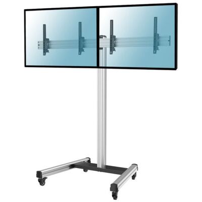 Kimex Neigbarer Bodenständer mit Rollen für 2 TV-Bildschirme 43"-49", Höhe 175 cm, VESA 400x400, max. 50 kg Kimex Neigbarer Bodenständer mit Rollen für 2 TV-Bildschirme 43"-49", Höhe 175 cm, VESA 400x400, max. 50 kg
