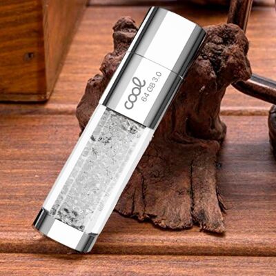 Cool Crystal USB-Stick, 3.0, 64 GB, Weiß Cool Crystal USB-Stick, 3.0, 64 GB, Weiß