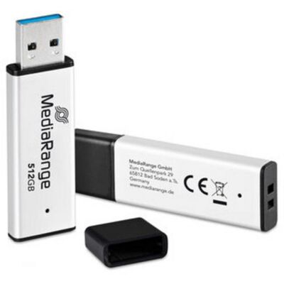 USB-Stick MediaRange MR1904 512 GB USB-A 3.2 Gen 1 250 MB/s schwarz und silber USB-Stick MediaRange MR1904 512 GB USB-A 3.2 Gen 1 250 MB/s schwarz und silber