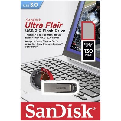 SanDisk ULTRA FLAIR USB-Stick 64 GB USB Typ-A 3.2 Gen 1 (3.1 Gen 1) Schwarz, Silber SanDisk ULTRA FLAIR USB-Stick 64 GB USB Typ-A 3.2 Gen 1 (3.1 Gen 1) Schwarz, Silber