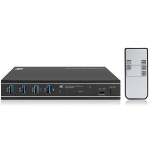 KVM Switch ACT AC7922 USB-C HDMI 4K 2 Ports 100W IR KVM Switch ACT AC7922 USB-C HDMI 4K 2 Ports 100W IR