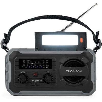 Notfallradio Thomson RT280G Solar Kurbel USB-C 4000mAh LED SOS Notfallradio Thomson RT280G Solar Kurbel USB-C 4000mAh LED SOS
