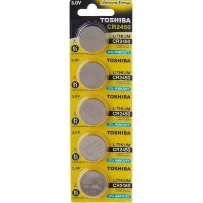 TOSHIBA CR2450 Lithium Knopfbatterien - Packung mit 5 TOSHIBA CR2450 Lithium Knopfbatterien - Packung mit 5