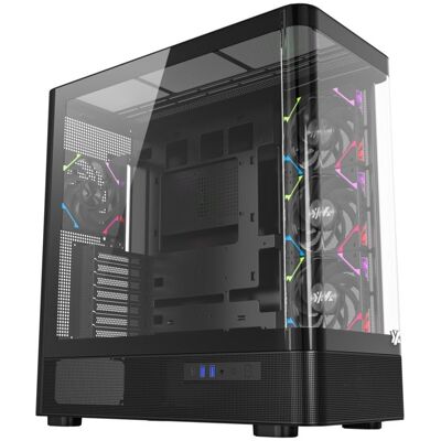 XYZ Quantum Chassis 4 A-RGB-Lüfter Gebogenes Glas ATX/MATX/MITX USB-C Panorama XYZ Quantum Chassis 4 A-RGB-Lüfter Gebogenes Glas ATX/MATX/MITX USB-C Panorama