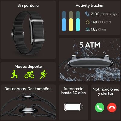 Aktivitätsarmband Ksix Vitalis Bluetooth Schwarz 30 Tage Akku Gesundheitsüberwachung 5ATM Aktivitätsarmband Ksix Vitalis Bluetooth Schwarz 30 Tage Akku Gesundheitsüberwachung 5ATM