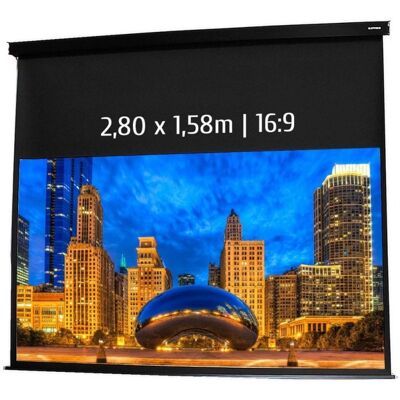 Projektionsleinwand Kimex 042-3517 elektrisch 2,80x1,58m 16:9 Schwarz Projektionsleinwand Kimex 042-3517 elektrisch 2,80x1,58m 16:9 Schwarz
