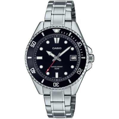 Armbanduhr Casio MDV-10D-1A1VEF Herren Schwarz Silber Analog Digital Wasserfest Armbanduhr Casio MDV-10D-1A1VEF Herren Schwarz Silber Analog Digital Wasserfest