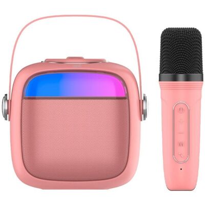 Cool Mini Karaoke Bluetooth Lautsprecher Rosa - Karaoke 6W & Mikrofon Cool Mini Karaoke Bluetooth Lautsprecher Rosa - Karaoke 6W & Mikrofon