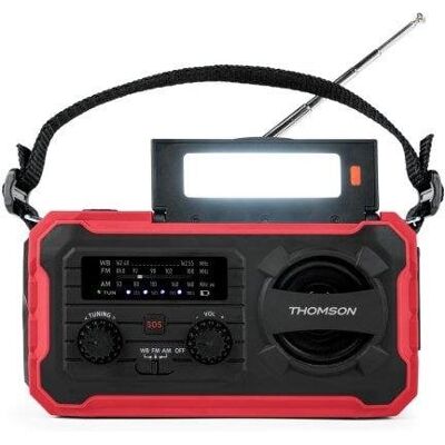 Notfallradio Thomson RT280R Solar Kurbel USB-C 4000 mAh LED SOS Notfallradio Thomson RT280R Solar Kurbel USB-C 4000 mAh LED SOS