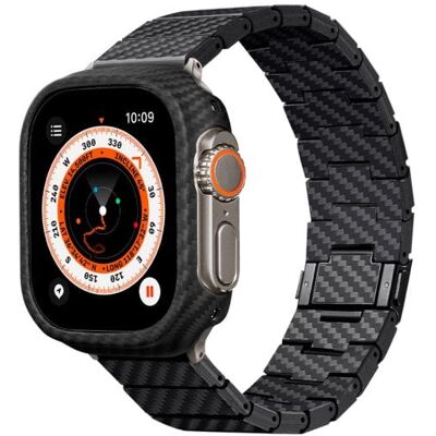Smartwatch-Armband Pitaka Apple Watch Carbonfaser Twill Schwarz Grau Smartwatch-Armband Pitaka Apple Watch Carbonfaser Twill Schwarz Grau