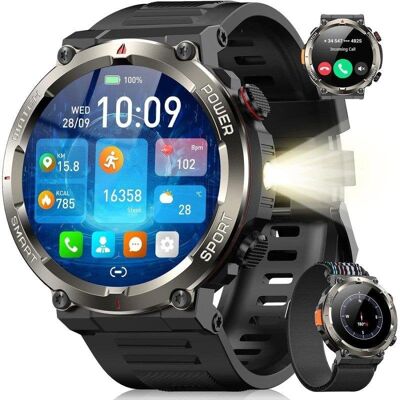 Blackview Military Smartwatch Bluetooth 1,45inch Schwarz Doppelarmbänder Blackview Military Smartwatch Bluetooth 1,45inch Schwarz Doppelarmbänder
