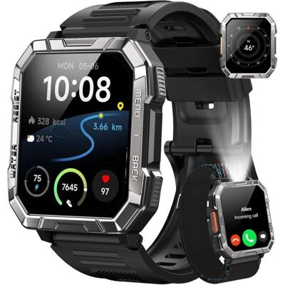 Blackview Military Smartwatch Bluetooth 2.01'' Aluminium Schwarz 2 Armbänder Blackview Military Smartwatch Bluetooth 2.01'' Aluminium Schwarz 2 Armbänder