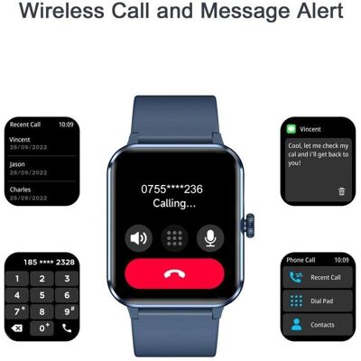 Blackview Smart Watch Bluetooth 5.3 1,85'' Blau Armband S/M Blackview Smart Watch Bluetooth 5.3 1,85'' Blau Armband S/M