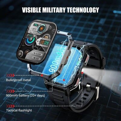 Blackview Gps Military Smartwatch Bluetooth 2.01'' Schwarz S/M Blackview Gps Military Smartwatch Bluetooth 2.01'' Schwarz S/M