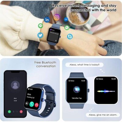 Blackview R50 Bluetooth 1,85'' Blau S/M Smartwatch Sport und Gesundheit Blackview R50 Bluetooth 1,85'' Blau S/M Smartwatch Sport und Gesundheit