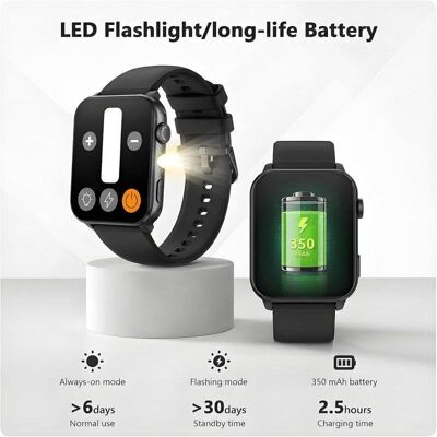 Blackview Watch Bluetooth 1,91'' Schwarz Schrittzähler SpO2 Aktivitätstracker Blackview Watch Bluetooth 1,91'' Schwarz Schrittzähler SpO2 Aktivitätstracker