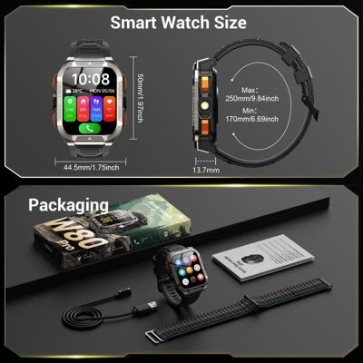 Blackview GPS Smartwatch Bluetooth 1,91'' Schwarz Robust mit ChatGPT Blackview GPS Smartwatch Bluetooth 1,91'' Schwarz Robust mit ChatGPT
