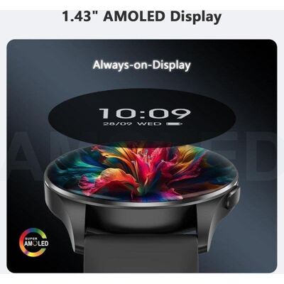 Blackview Smart Watch Bluetooth 1,43'' AMOLED Schwarz Armbänder Silikon und Nylon Blackview Smart Watch Bluetooth 1,43'' AMOLED Schwarz Armbänder Silikon und Nylon