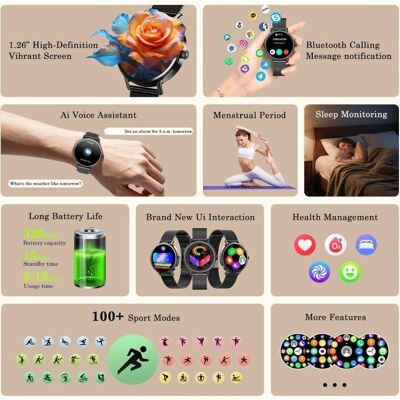 Blackview X30 Bluetooth 1,26'' Schwarz Damen Smartwatch Blackview X30 Bluetooth 1,26'' Schwarz Damen Smartwatch