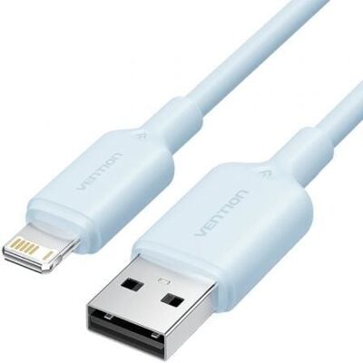 Vention LAMSF USB 2.0 Lightning-Kabel, 1 m, Blau, 480 Mbit/s, 2,4 A, Stecker-Stecker Vention LAMSF USB 2.0 Lightning-Kabel, 1 m, Blau, 480 Mbit/s, 2,4 A, Stecker-Stecker