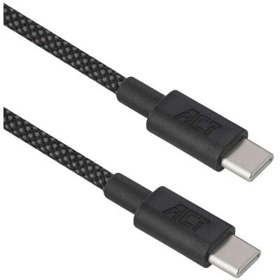 USB-C zu USB-C Kabel ACT 60W USB 2.0 1m Schwarz USB-C zu USB-C Kabel ACT 60W USB 2.0 1m Schwarz