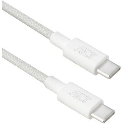 USB-C zu USB-C Kabel ACT 240 W USB 2.0 1 Meter weiß USB-C zu USB-C Kabel ACT 240 W USB 2.0 1 Meter weiß