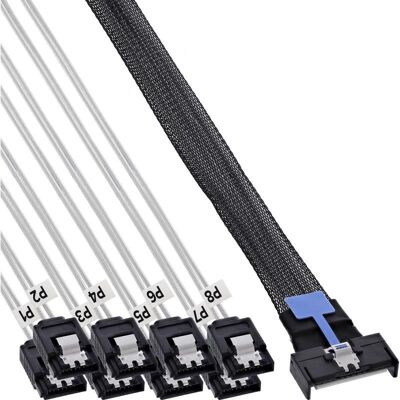 Cable InLine MCIO x8 zu 8 SATA 75 cm Cable InLine MCIO x8 zu 8 SATA 75 cm