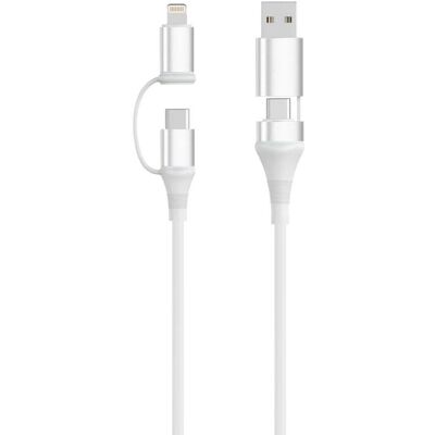 USB-Kabel Ewent EC1076 4-in-1 60W 2m Weiß USB-Kabel Ewent EC1076 4-in-1 60W 2m Weiß