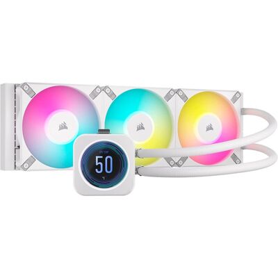 Corsair iCUE H150i ELITE LCD XT Flüssigkeitskühlsatz, 360 mm, weiß Corsair iCUE H150i ELITE LCD XT Flüssigkeitskühlsatz, 360 mm, weiß