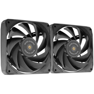 mars-gaming Mars Gaming MF-NCLX2 Kit 2 ultraleise FDB 120-mm-Lüfter Hybrid Blade Design PWM Schwarz mars-gaming Mars Gaming MF-NCLX2 Kit 2 ultraleise FDB 120-mm-Lüfter Hybrid Blade Design PWM Schwarz