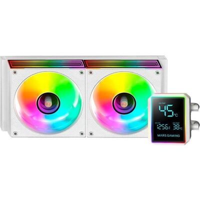 mars-gaming Flüssigkeitskühlung Mars Gaming ML-LCDPRO240 240mm 2 Lüfter ARGB Weiß mars-gaming Flüssigkeitskühlung Mars Gaming ML-LCDPRO240 240mm 2 Lüfter ARGB Weiß