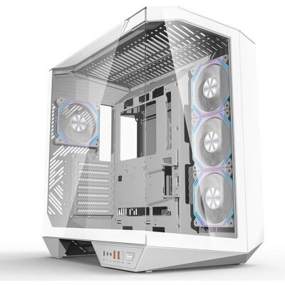 PC Gehäuse Darkflash DY470 Weiß Mittelgroß Aquarium 4x ARGB-Lüfter Glas PC Gehäuse Darkflash DY470 Weiß Mittelgroß Aquarium 4x ARGB-Lüfter Glas