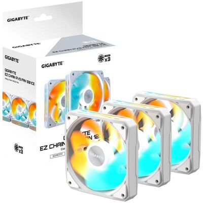 Zusatzluefter Gigabyte EZ CHAIN RVS FAN 120 120mm 2200RPM ARGB Zusatzluefter Gigabyte EZ CHAIN RVS FAN 120 120mm 2200RPM ARGB