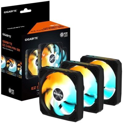 Zusatzluefter Gigabyte EZ-Chain Fan 120 120mm 2200RPM ARGB 3er Pack Zusatzluefter Gigabyte EZ-Chain Fan 120 120mm 2200RPM ARGB 3er Pack
