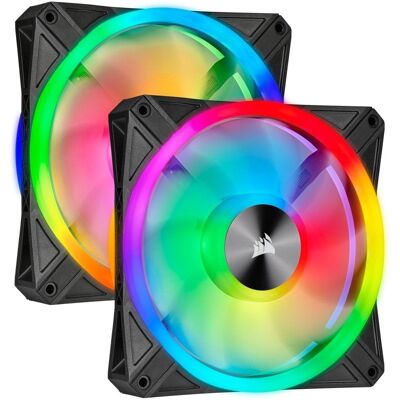 Corsair iCUE QL140 RGB PWM Doppellüfter mit Lighting Node Core, Schwarz, 140 mm Corsair iCUE QL140 RGB PWM Doppellüfter mit Lighting Node Core, Schwarz, 140 mm