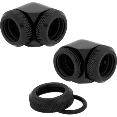 Corsair Racro 14 mm 90° Hydro X Series XF starre Kabelbinder – 2er-Pack, schwarz Corsair Racro 14 mm 90° Hydro X Series XF starre Kabelbinder – 2er-Pack, schwarz