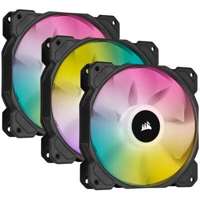 Corsair iCUE SP120 RGB ELITE Performance 120-mm-PWM-Dreifachlüfter-Kit mit iCUE Lighting Node CORE Corsair iCUE SP120 RGB ELITE Performance 120-mm-PWM-Dreifachlüfter-Kit mit iCUE Lighting Node CORE