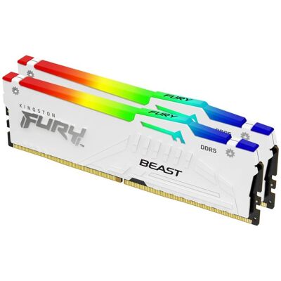 Kingston Fury Beast DDR5 RGB 6000 MHz 32 GB 2 x 16 GB CL36 AMD EXPO Weiß Kingston Fury Beast DDR5 RGB 6000 MHz 32 GB 2 x 16 GB CL36 AMD EXPO Weiß